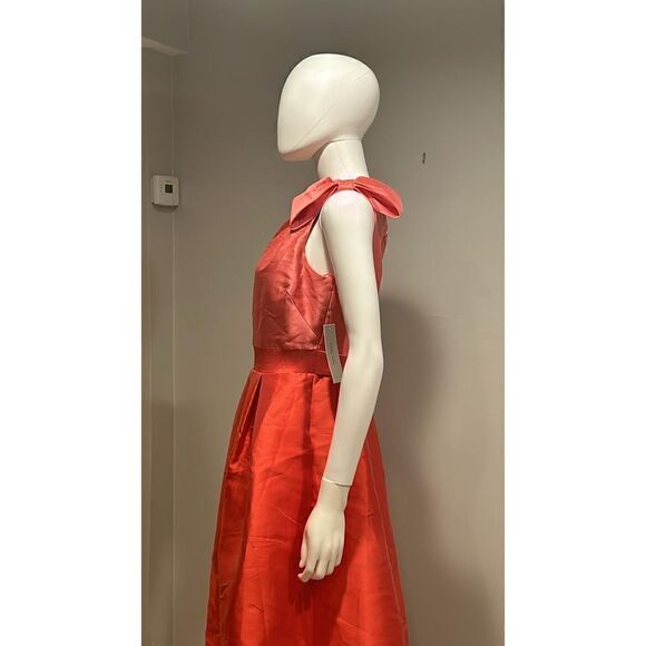 Teri Jon One Shoulder Colorblocked Satin Cocktail Dress Size 6 - Picture 11 of 13